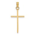 thumbnail image 1 of Auriga Fine Jewelry 14K Yellow Gold 3-D and Polished Stick Cross Charm for Women (L - 26.5 mm, W - 11.5 mm), 1 of 6