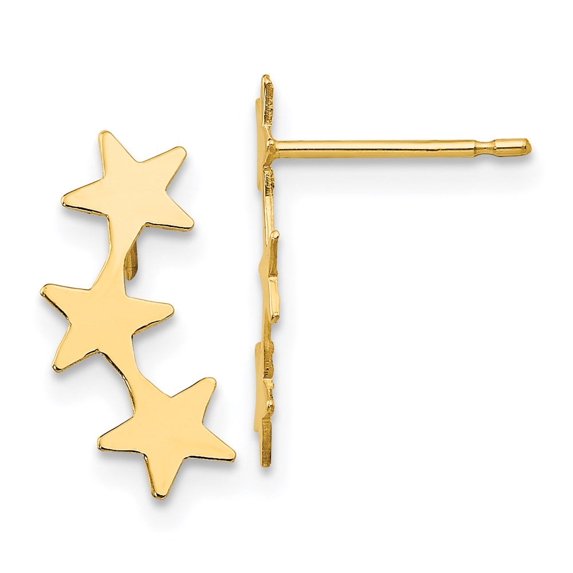 Auriga Fine Jewelry 14K Yellow Gold 3-Star Stud Earrings for Women