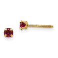 thumbnail image 1 of Auriga Fine Jewelry 14K Yellow Gold 3mm Garnet Stud Earrings for Women, 1 of 6
