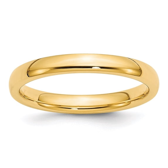 Auriga Fine Jewelry 14K Yellow Gold 3mm Standard Weight Comfort Fit Wedding Band for Women Size 9