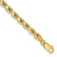 thumbnail image 1 of Auriga Fine Jewelry 14K Yellow Gold 4.25mm Diamond-cut Rope with Lobster Clasp Chain Bracelet 7inch for Women, 1 of 4