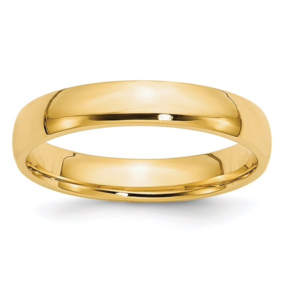 Auriga Fine Jewelry 14K Yellow Gold 4mm Lightweight Comfort Fit Wedding Band for Men Size 12