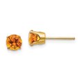 thumbnail image 1 of Auriga Fine Jewelry 14K Yellow Gold 5mm Citrine Stud - November Earrings for Women, 1 of 6