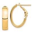 thumbnail image 1 of Auriga Fine Jewelry 14K Yellow Gold 5mm Oval Hoop Earrings for Women, 1 of 5