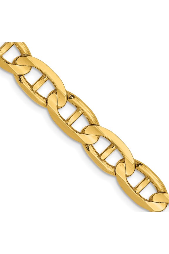 Fine Jewelry 14K Yellow Gold 6.25 mm Concave Anchor Chain Necklace for Women 18K"