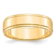 thumbnail image 1 of Auriga Fine Jewelry 14K Yellow Gold 6mm Flat with Step Edge Wedding Band for Men Size 12, 1 of 5