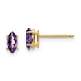 thumbnail image 1 of Auriga Fine Jewelry 14K Yellow Gold 6x3mm Marquise Amethyst Stud Earrings for Women, 1 of 7