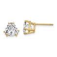 thumbnail image 1 of Auriga Fine Jewelry 14K Yellow Gold 7mm Cubic Zirconia Trillion Stud Earrings for Women, 1 of 3
