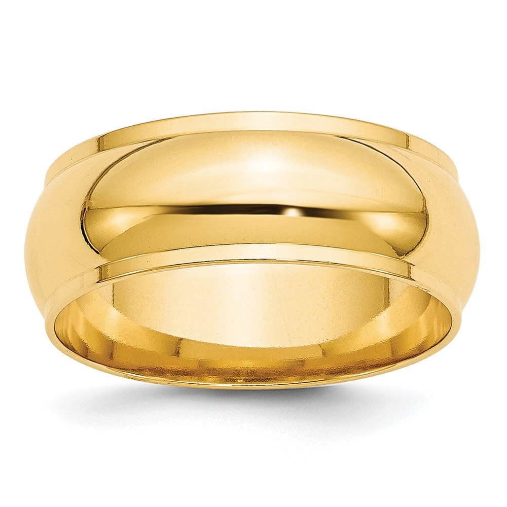 Auriga Fine Jewelry 14K Yellow Gold 8mm Half Round with Edge Wedding ...