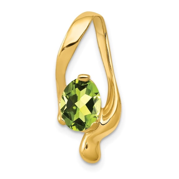 Auriga Fine Jewelry 14K Yellow Gold 8x6mm Oval Peridot Slide for Women