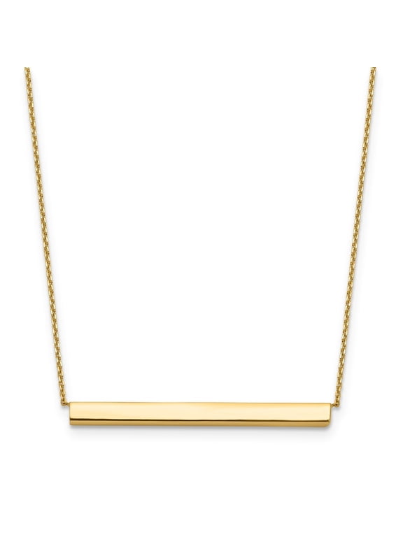 Fine Jewelry 14K Yellow Gold Bar Necklace 18inch for Women