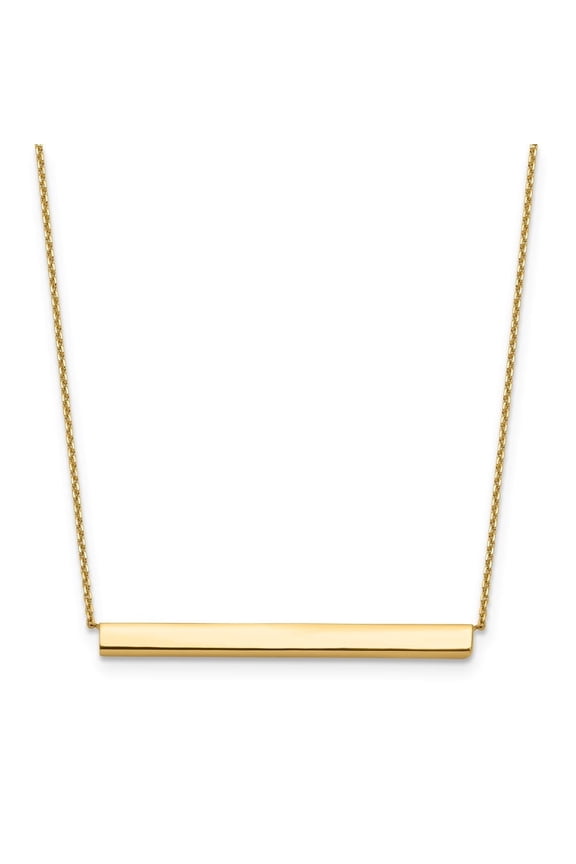 Fine Jewelry 14K Yellow Gold Bar Necklace 18inch for Women
