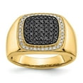 thumbnail image 1 of Auriga Fine Jewelry 14K Yellow Gold Black and White Men's Diamond Ring Size 10, 1 of 6