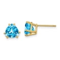 thumbnail image 1 of Auriga Fine Jewelry 14K Yellow Gold Blue Topaz Stud Earrings for Women, 1 of 6