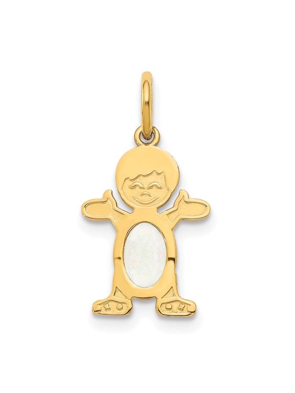 Fine Jewelry 14K Yellow Gold 6X4 Oval Genuine Opal Pendant for Women (L-21mm, W-12mm)
