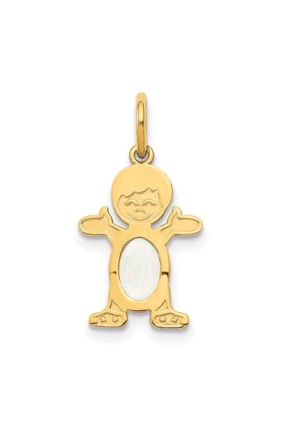 Fine Jewelry 14K Yellow Gold 6X4 Oval Genuine Opal Pendant for Women (L-21mm, W-12mm)