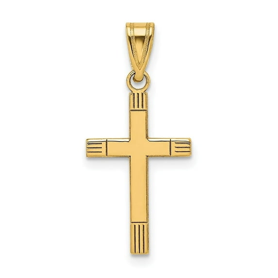 Auriga Fine Jewelry 14K Yellow Gold Cross Pendant for Women (L-25mm, W-12mm)