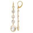 thumbnail image 1 of Auriga Fine Jewelry 14K Yellow Gold Crystal White Topaz Dangle Earrings for Women (L- 2.47 inch, W- 0.44 inch), 1 of 6