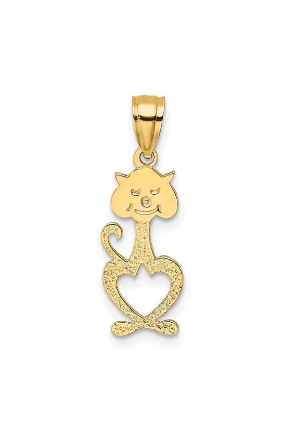 Fine Jewelry 14K Yellow Gold Cut-Out Engraved Cat Charm for Women