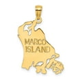 thumbnail image 1 of Auriga Fine Jewelry 14K Yellow Gold Cut Out Marco Island Charm Pendant for Women (L-29.4 mm,W-9.5 mm), 1 of 6