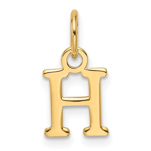 Auriga Fine Jewelry 14K Yellow Gold Cut-out Letter H Initial Pendant for Women (L - 15.2mm)