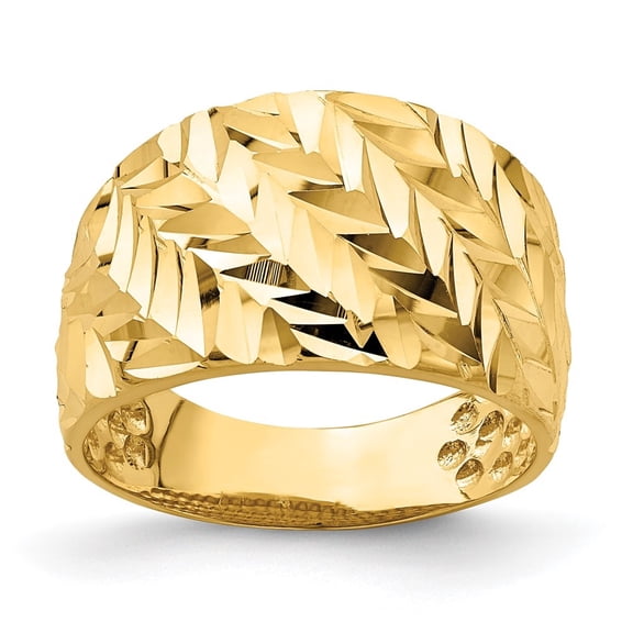 Auriga Fine Jewelry 14K Yellow Gold D/C Arrow Slash Dome Ring for Women Size 7