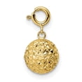 thumbnail image 1 of Auriga Fine Jewelry 14K Yellow Gold Diamond-Cut Ball Charm for Women (L- 15.1mm, W- 8mm), 1 of 6