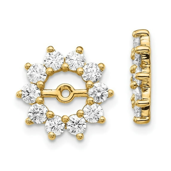 Auriga Fine Jewelry 14K Yellow Gold Diamond Earring Jacket for Women (L- 0.52 inch, W- 0.52 inch)