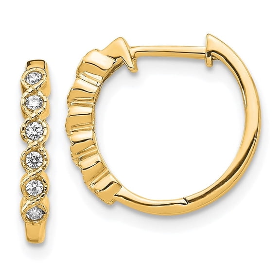 Auriga Fine Jewelry 14K Yellow Gold Diamond Hinged Hoop Earrings for Women