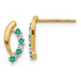thumbnail image 1 of Auriga Fine Jewelry 14K Yellow Gold Diamond and Emerald Dangle Earrings for Women, 1 of 5