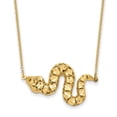 thumbnail image 1 of Auriga Fine Jewelry 14K Yellow Gold Diamond-cut Snake Necklace for Women 17.75", 1 of 5