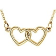 thumbnail image 1 of Auriga Fine Jewelry 14K Yellow Gold Double Heart 16-18" Necklace Valentine's Day Gift for Women, 1 of 4