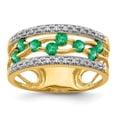 thumbnail image 1 of Auriga Fine Jewelry 14K Yellow Gold Emerald and Diamond Ring for Women Size 7, 1 of 6