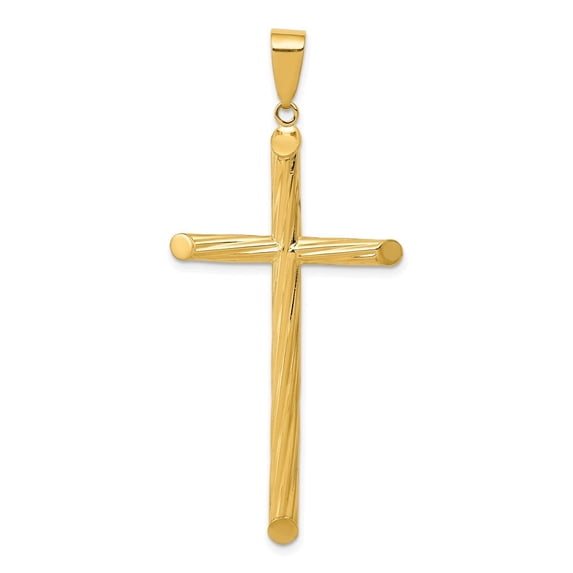 Auriga Fine Jewelry 14K Yellow Gold Fancy Textured Cross Pendant for Women
