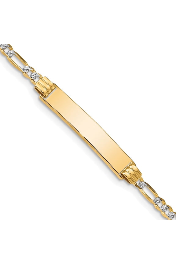 Fine Jewelry 14K Yellow Gold Figaro Id Bracelet 8 inch for Women