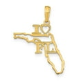 thumbnail image 1 of Auriga Fine Jewelry 14K Yellow Gold Florida State Pendant for Women (L-26 mm,W-20 mm), 1 of 7