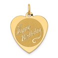 thumbnail image 1 of Auriga Fine Jewelry 14K Yellow Gold Happy Birthday Heart Disc Charm (L- 24 mm, W- 18 mm) for Women, 1 of 6