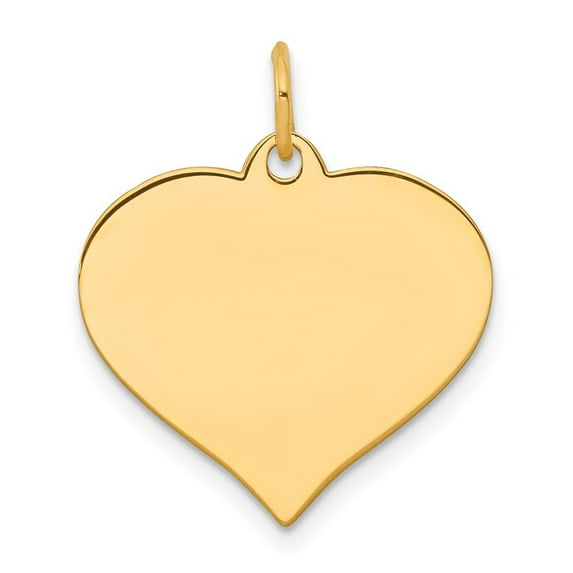 Auriga Fine Jewelry 14K Yellow Gold Heart Disc Charm (L- 22mm, W-18mm) for Women