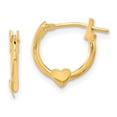 thumbnail image 1 of Auriga Fine Jewelry 14K Yellow Gold Heart Hoop Earrings for Women (L- 9mm, W- 9mm), 1 of 5