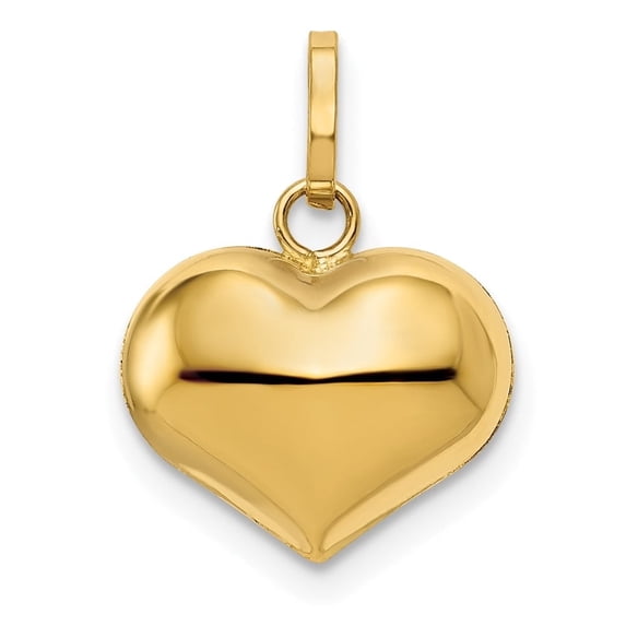 Auriga Fine Jewelry 14K Yellow Gold Heart Pendant (L- 15mm, W-12mm) for Women