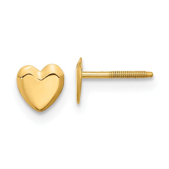 Auriga Fine Jewelry 14K Yellow Gold Heart Stud Earrings for Women