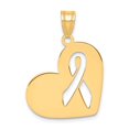 thumbnail image 1 of Auriga Fine Jewelry 14K Yellow Gold Heart W/Cut Out Awareness Ribbon Charm for Women, 1 of 5