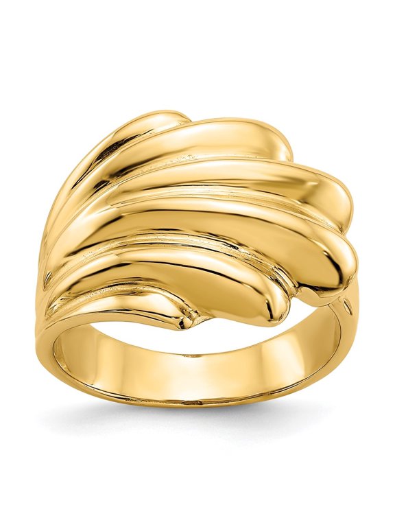 Fine Jewelry 14K Yellow Gold High Dome Ring for Women Size 6