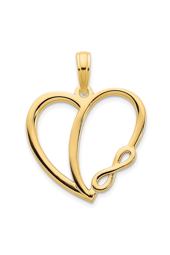 Fine Jewelry 14K Yellow Gold Infinity Heart Charm Pendant & Charm PendantW-18.21 mm) Valentine's Day Gift for Women