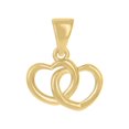 thumbnail image 1 of Auriga Fine Jewelry 14K Yellow Gold Intertwined Hearts Charm Pendant (L- 16mm, W- 13.1mm) for Women, 1 of 3
