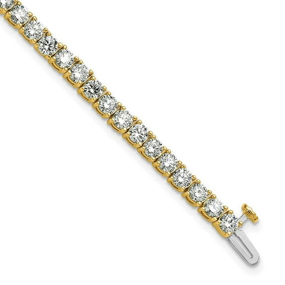 Auriga Fine Jewelry 14K Yellow Gold Lab Grown 7 cwt. Diamond 7 inch Tennis Bracelet for Women (Clarity- VS, Color- DEF)