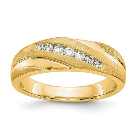 Auriga Fine Jewelry 14K Yellow Gold Lab Grown Diamond Band for Mens Size 10 (0.25ct, Color- D-E, Clarity- VS/SI)