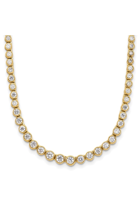Fine Jewelry 14K Yellow Gold Lab Grown Diamond Graduated Necklace for Women 18.25"