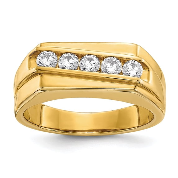 Auriga Fine Jewelry 14K Yellow Gold Lab Grown Diamond Men's Ring Size 10 (Clarity : VS/SI, Color : FGH)