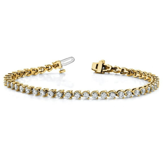 Auriga Fine Jewelry 14K Yellow Gold Lab Grown Diamond Tennis Bracelet 7 inch for Women(L- 7inch, W- 2.5mm)